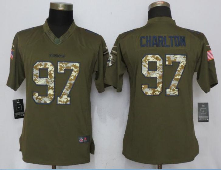 2017 NFL Women Nike Dallas cowboys 97 Charlton Green Salute To Service Limited Jersey